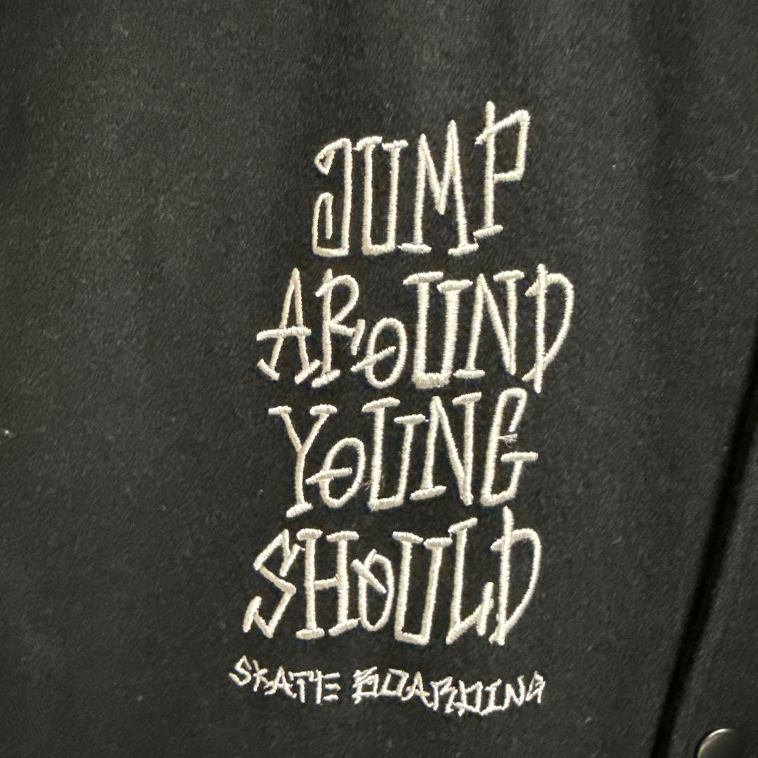 Stadium Jacket Black Wool Leather - image 3