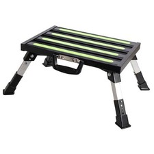 Aluminum RV Steps, 4-Level Adjustable Folding Step Stool with Non-Slip Black
