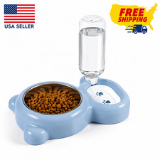 Automatic Pet Feeder Water Dispenser Stainless Steel Bowl for Cats Small Dogs