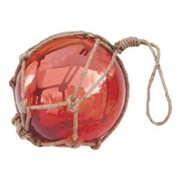 Fischerkugel Aus Glas/Tauwerk 12,5 X 20 Cm Rot Sea-Club