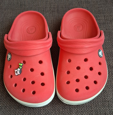 Crocs Crocband Kinder Clogs Rot/Weiß Disney Goofy Jibbitz EU 32 US J1