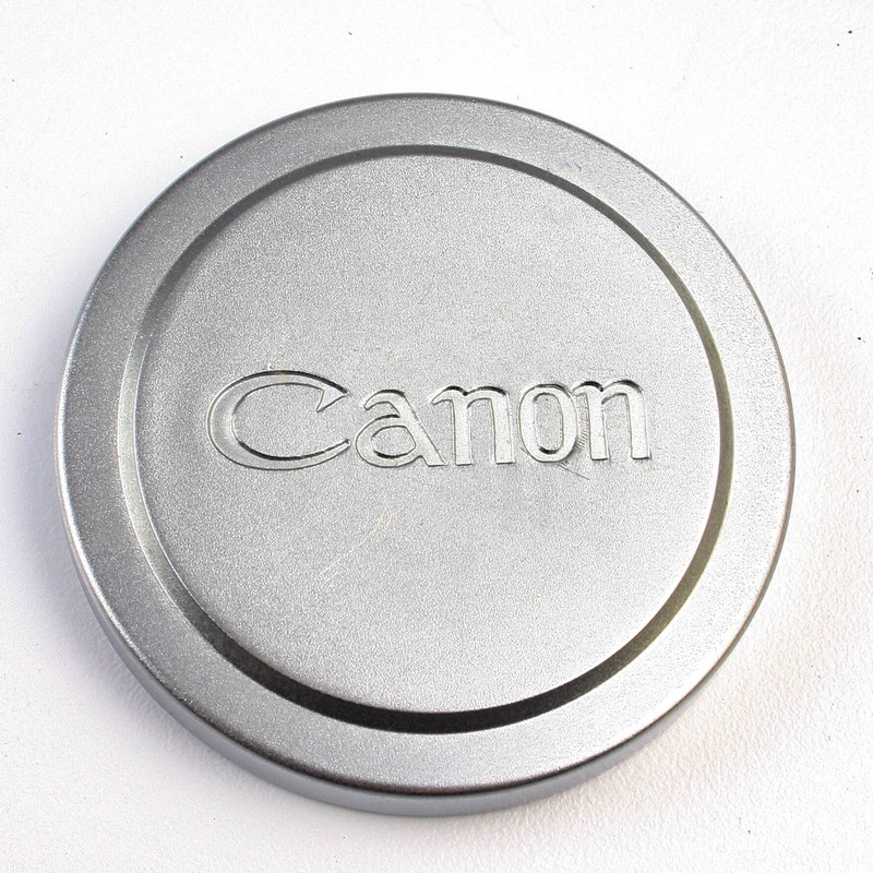 Canon 50mm - Silver Metal Chrome Push-On Lens Cap - From M39 50mm f1.4 Lens