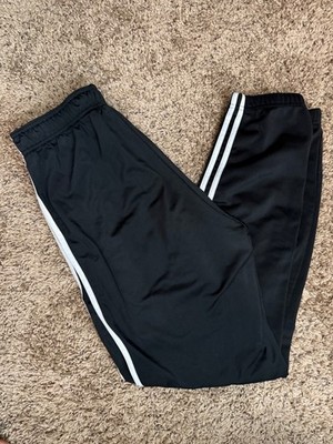 adidas Essentials Men Track Pants Black White 3-Stripe Size M