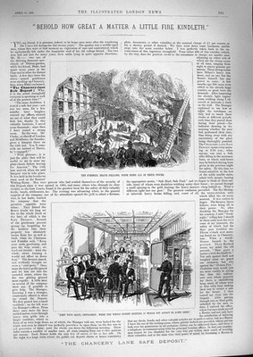 Alter antiker Druck 1888 Chancery Lane Safe Deposit Unruhen Bukarest Nikita 19.