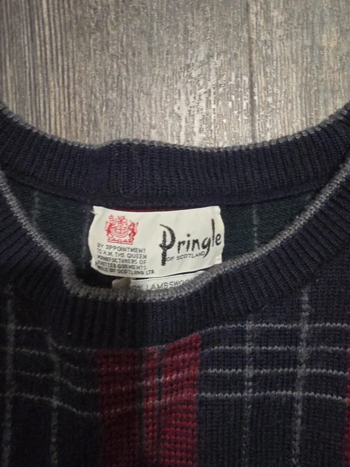 Vintage Pringle of Scotland Plaid Sweater Men's Size Large 100% Wool - Image 2 of 4
