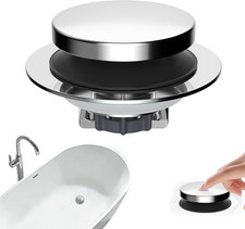 3 in 1 Metal Bathtub Drain Stopper, Universal Pop up Tub Stopper, Bathtub Drain