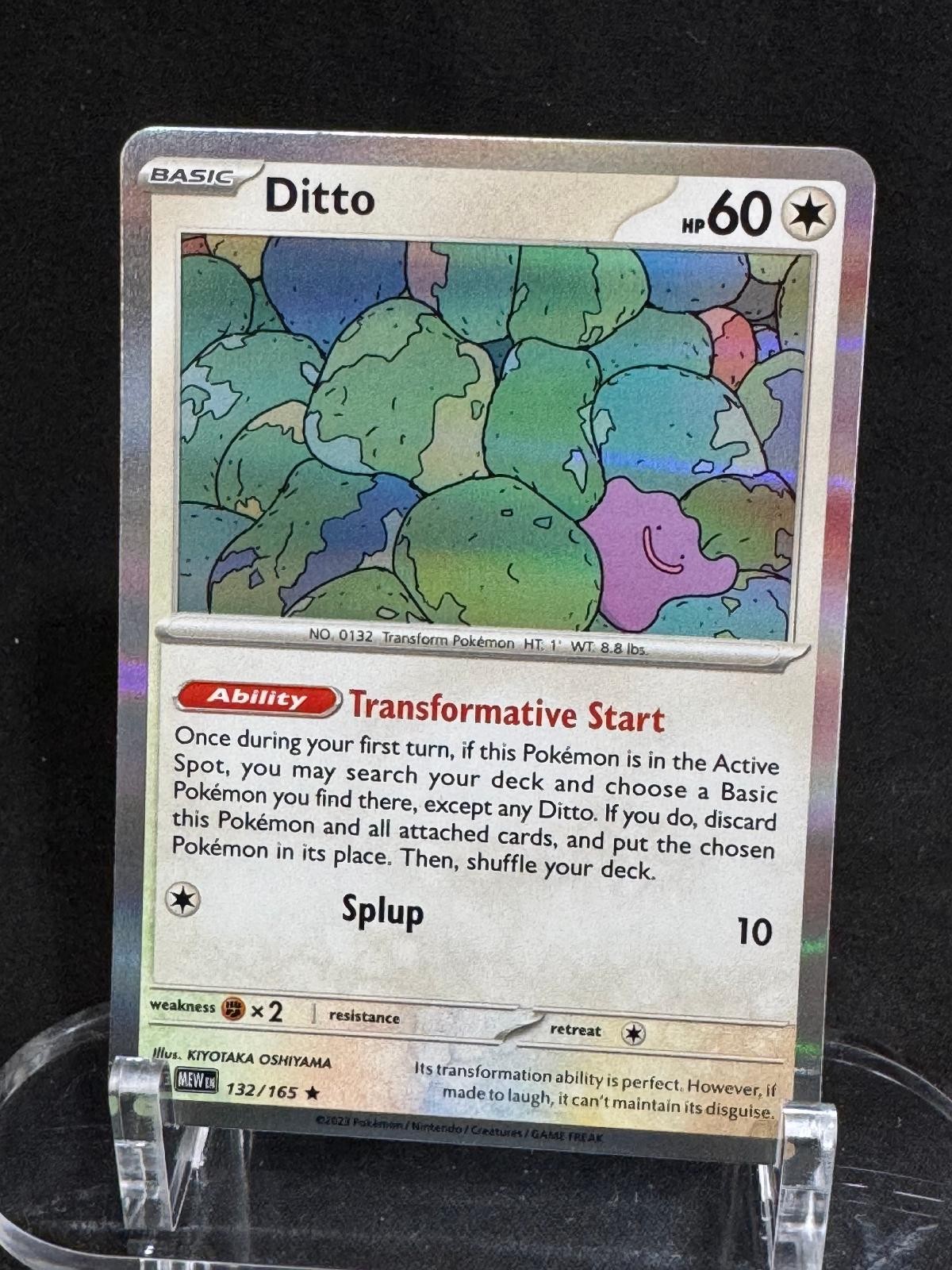 Ditto 132/165 Rare 151 Pokemon Holo Near Mint