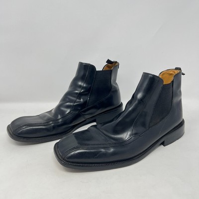San Remo Platinum Men's Black Leather Boots Size 9-1/2 #11795-SY Made in Spain