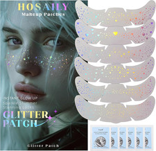 6 Pcs Holographic Glitter Freckles Face Tattoo, Waterproof Sparkle Body Glitter