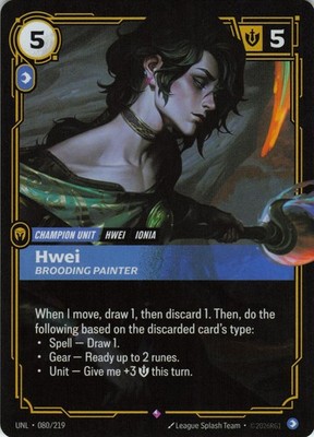 Hwei - Brooding Painter 080/219 Rare Unleashed Riftbound Near Mint