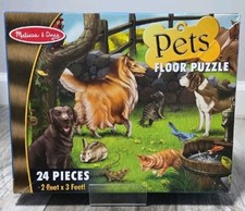 Melissa  Doug  Pets Jumbo Floor Puzzle 24pc 2ft X 3ft NIOB