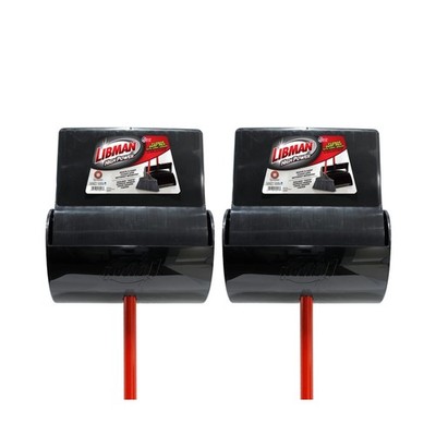 Libman Commercial 917 Lobby Dust Pan and Broom Set (Closed Lid), Black/Red (P...