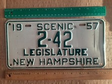 License Plate, New Hampshire, 1957, Legislature, 2 -42