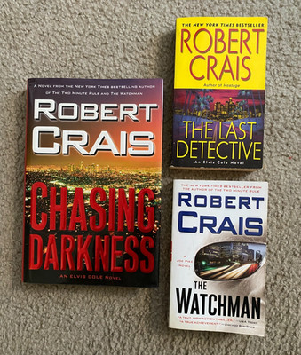 Lot of 3 Robert Crais Books 1 Hard Cover w/Dust Jacket, 2 Paperbacks