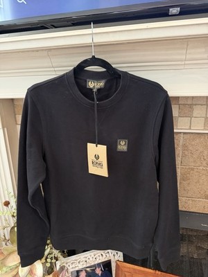 NWT!!! BELSTAFF Men s Long Way Up Crew Neck Sweatshirt Black 195.00 Small