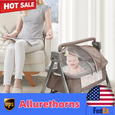 Foldable Music Remoter Control Rocker Sleeping Basket Cot,5 Gears Adjustable
