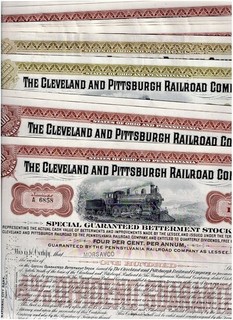 Set 12 Cleveland and Pitsburgh Railroad Co. 1950 70s olive brown VF
