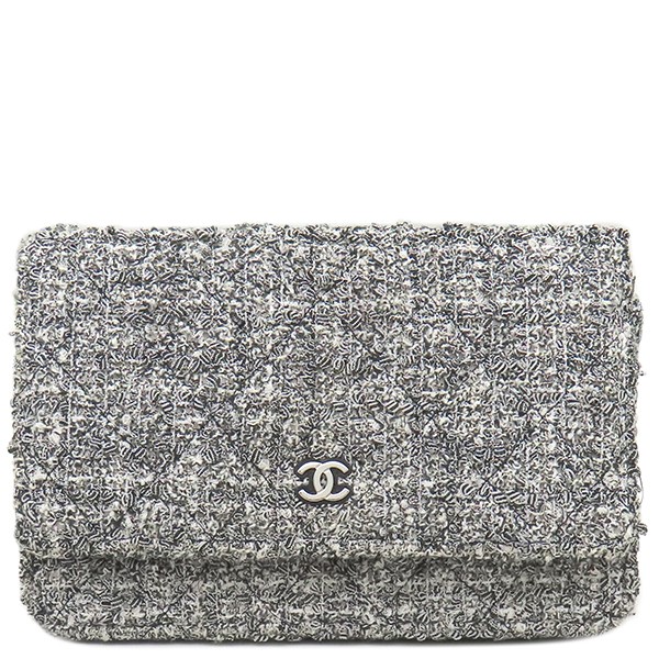 Chanel Matelasse Classic Chain Wallet Shoulder Bag in Tweed BG26752-image