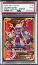 2015 POKEMON XY BREAKTHROUGH SECRET #164 FULL ART/MEWTWO EX PSA 9
