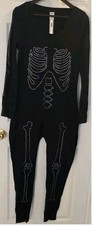 NWT PINK Victoria Secret Black One Piece Bling Skeleton Thermal Pajamas Sz L/XL