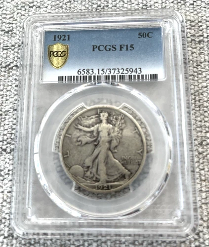 1921-P Walking Liberty Half Dollar - PCGS F15 - Tough Key Date! Choice NICE