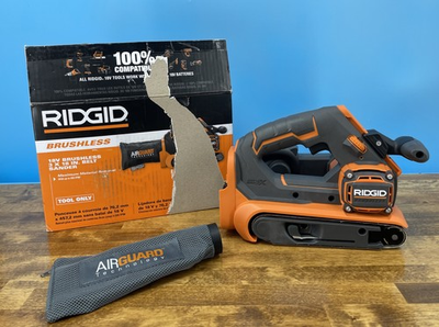 #ad Ridgid 18V Brushless 3 x 18 in. Belt Sander TOOL ONLY Box Damaged $116.00
