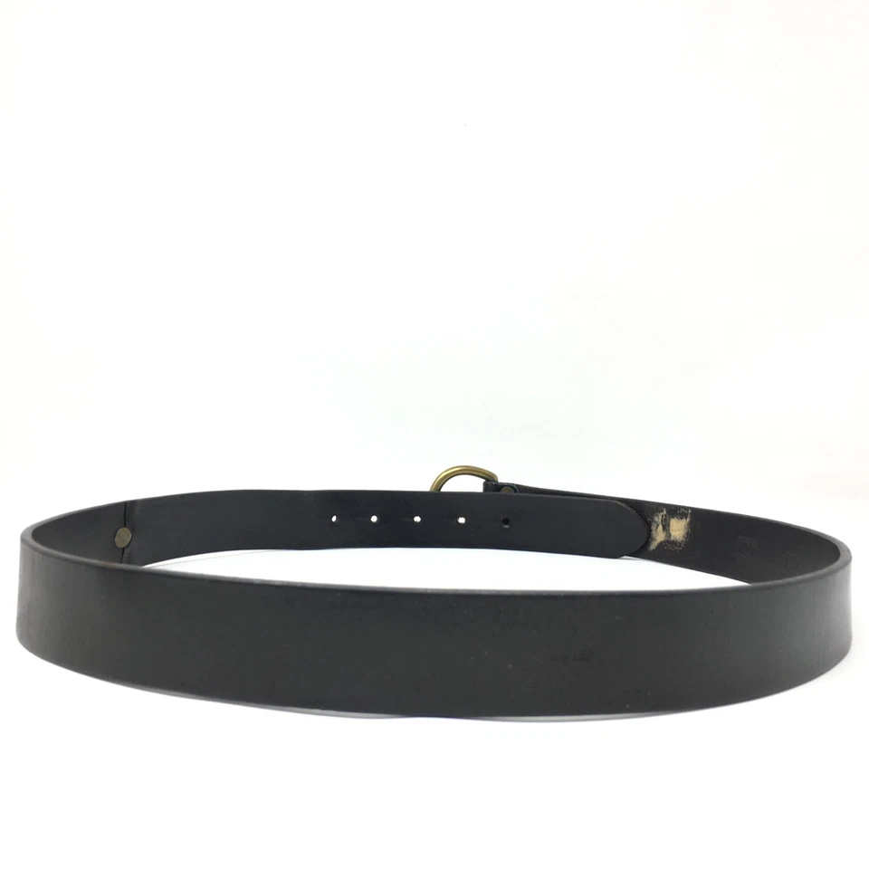 Cinturón de fin de semana Trafalgar para hombre talla 34 cuero negro latón vintage hecho en EE. UU. informal Foto 2 de 4