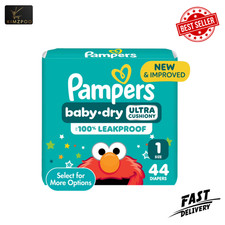 Pampers Baby Dry Size 1 Disposable Baby Diapers 44Ct Newborn Infant Care 0.40 per diaper