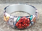 4 Vintage Chunky Bangle Bracelets. 1 Ed Hardy. 1 Bakelite? — photo 4