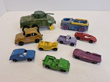 Vintage Tootsietoy Lot  Cars, Truck, Tank, Honda, Jaguar, Lot of 9