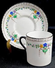Tuscan China Antique Hand Painted ROOKWOOD 4251 BoneChina Demitasse Cup &Saucer