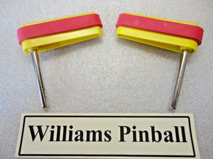 Williams Pinball Yellow Flipper & Shaft, Includes New Fresh Red Flipper Rings!