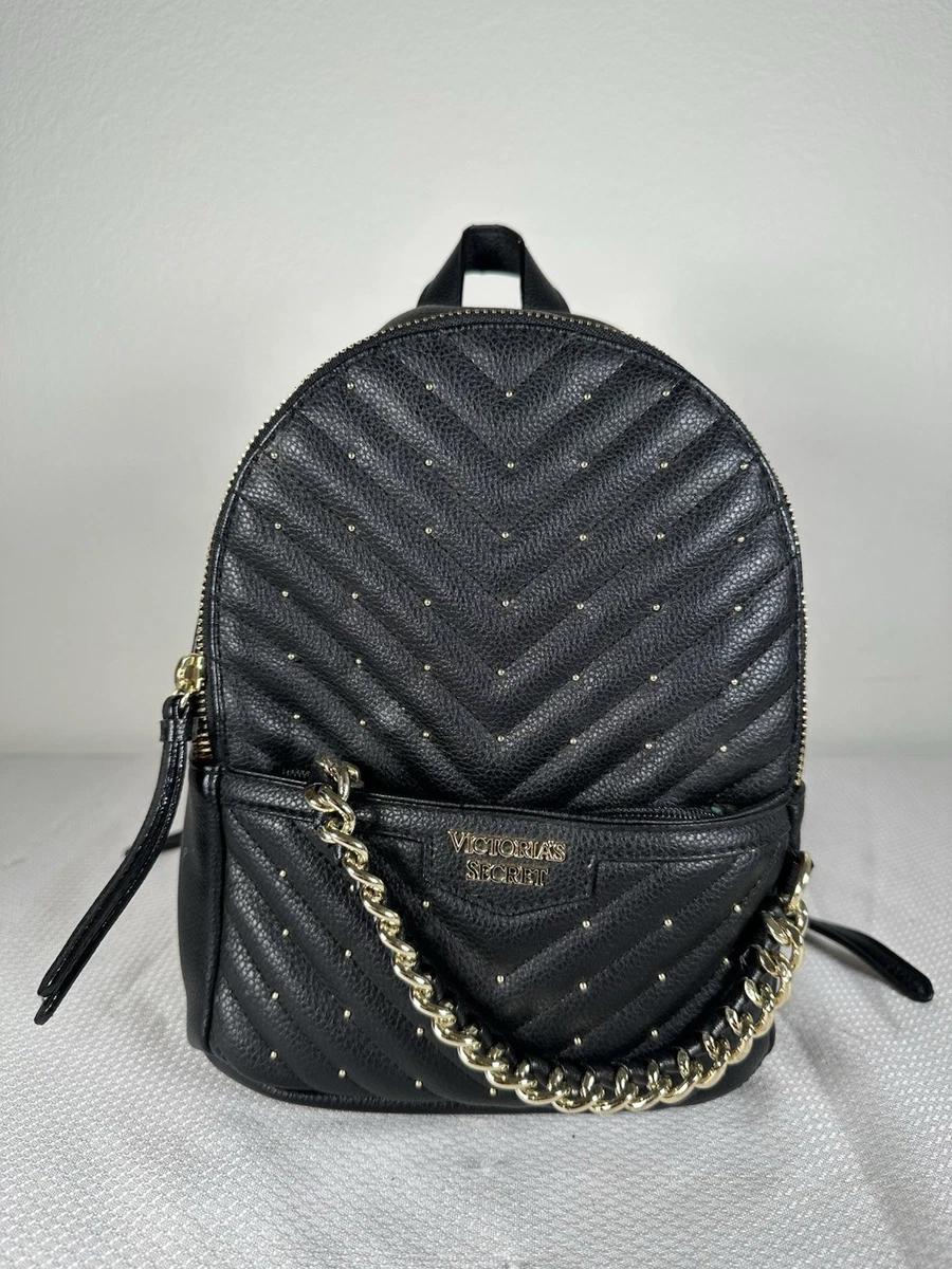 Victoria Secret Vintage Y2K Black Silver Mesh Studded Glam Small Backpack Victoria main image 4