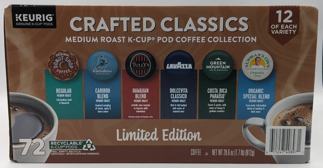 Keurig Crafted Classics Medium Roast Coffee K-Cup Pod Variet