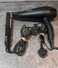 BaByliss S272a Hair Dryer Black, Multi-Setting,& C31 Hair Straightener Black VGC