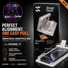SmartDevil iPhone 17 Tempered Glass Screen Protector SmartPull Box, Clear