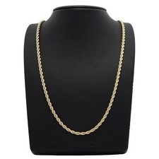 VFK 14k Gold Filled Yellow Rope Chain 3mm   Durable, High Shine Necklace