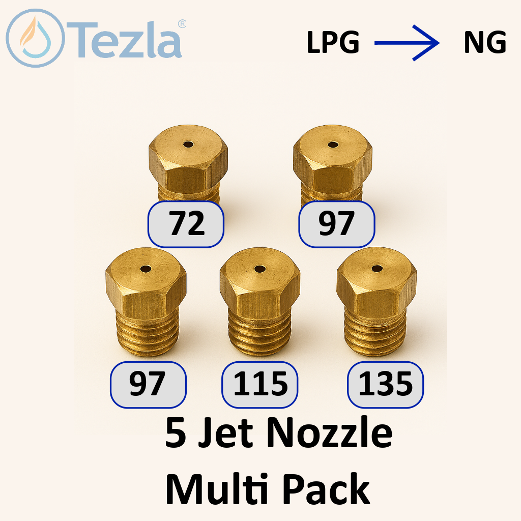 Natural Gas Jet Set - 5 Burner Hob Injector Nozzle Conversion Kit
