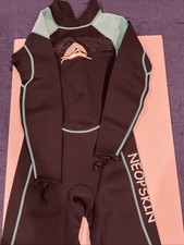 NeopSkin Scuba Skiing Wetsuit Womens Neoprene Wet Suit S Black with Aqua