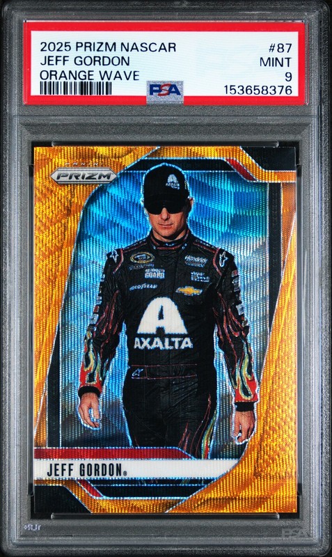 2025 PANINI PRIZM NASCAR ORANGE WAVE #87 JEFF GORDON 79/125 PSA 9
