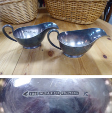 x2 Vintage Silver Plated Officer's Mess Gravy Boat Military William Bruford Son