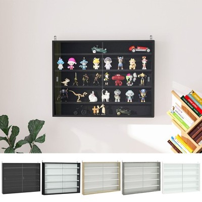 5-stufiges Wandvitrine Regal Schrank mit verstellbaren Einlegeböden Glastüren