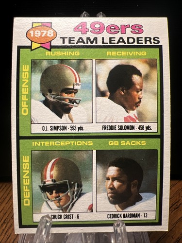 1979 Topps #38 49ers (O.J. Simpson, Solomon, Crist, Hardman)