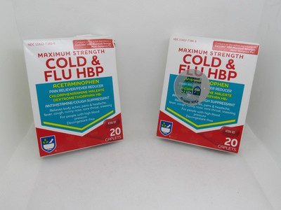 MAXIMUM STRENGTH COLD & FLU HBP 20 CAPLETS - Pain/Fever/Cough/Sneezing