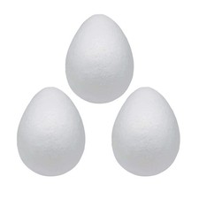 Foam Eggs 3pcs 6 Inch 15cm White Craft Polystyrene Eggs Smooth for Spring E...