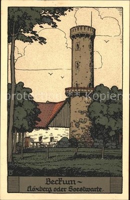 Beckum Westphalia Hoexberg or Soestwarte artist card