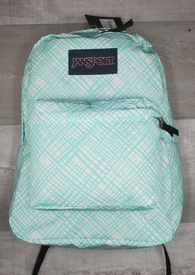 JanSport Superbreak Aqua Dash Jagged Plaid Backpack 1550 cu in NEW with  Tags