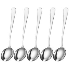 12 X STAINLESS STEEL SOUP SPOON CUTLERY SPOONS SET HIGH QUALITY