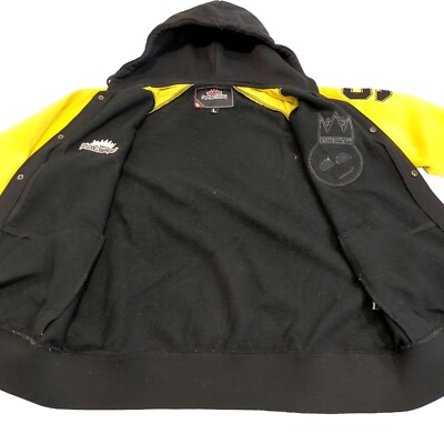 Supreme Society Men's Size Large Varsity Jacket Hooded Black