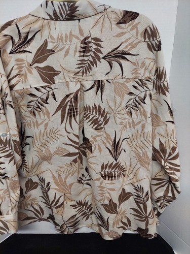 Studio Works Woman 1X 100% Linen Shirt Plus Size - Picture 3 of 8